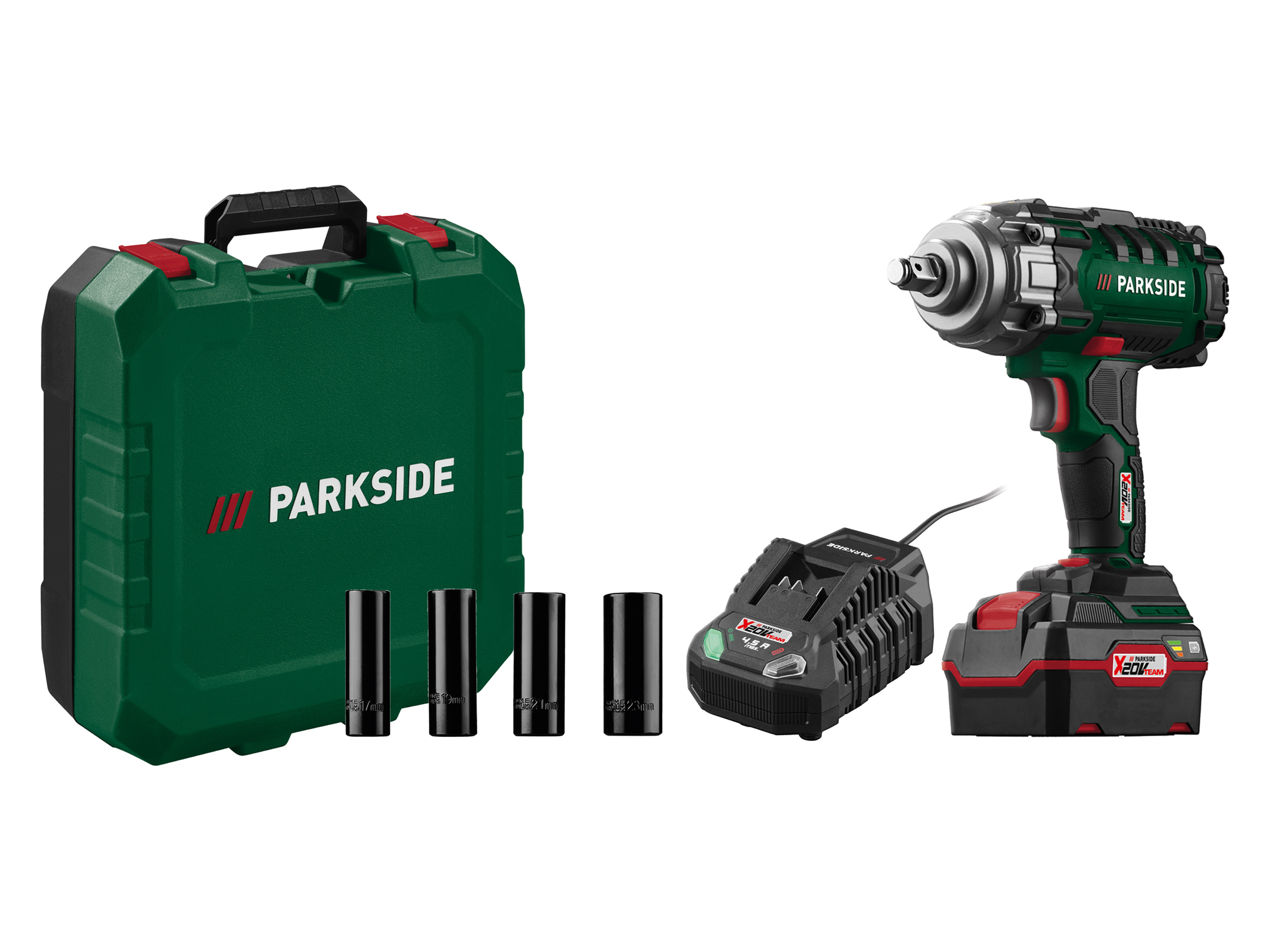 PARKSIDE Accu-slagmoersleutel 20 V 400 Nm, met accu 4 Ah en snellader 4,5 A