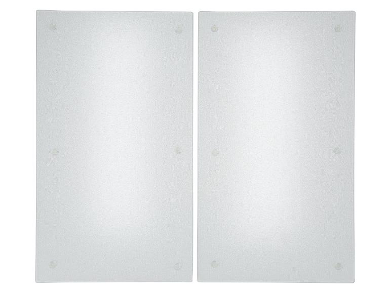 Twee matglazen snijplanken met zuignappen.