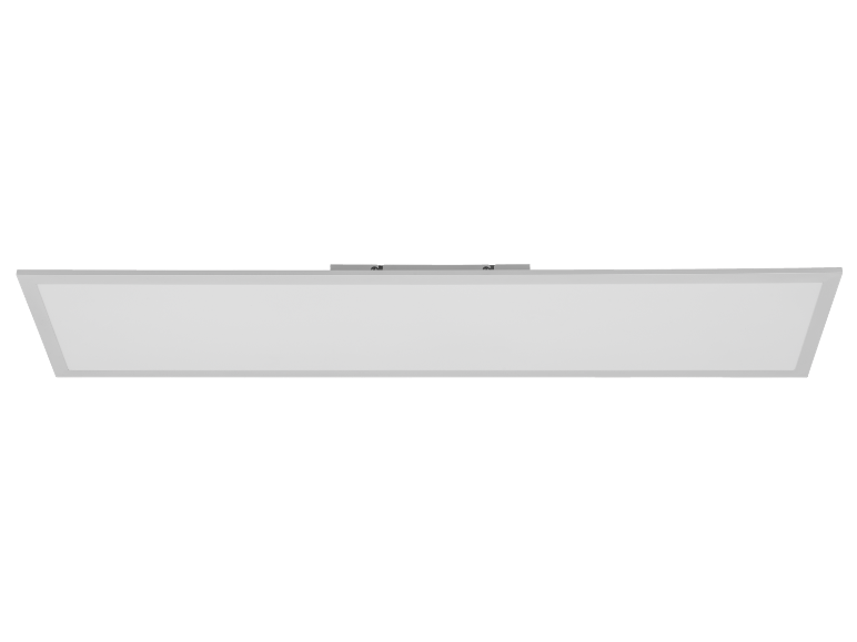 Witte rechthoekige plafondlamp met een strak design.