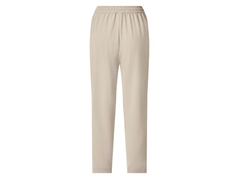 Beige damesbroek met elastische tailleband, achteraanzicht
