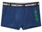 Donkerblauwe boxershort met 'MINECRAFT'-tekst op de tailleband en groene kubusprint