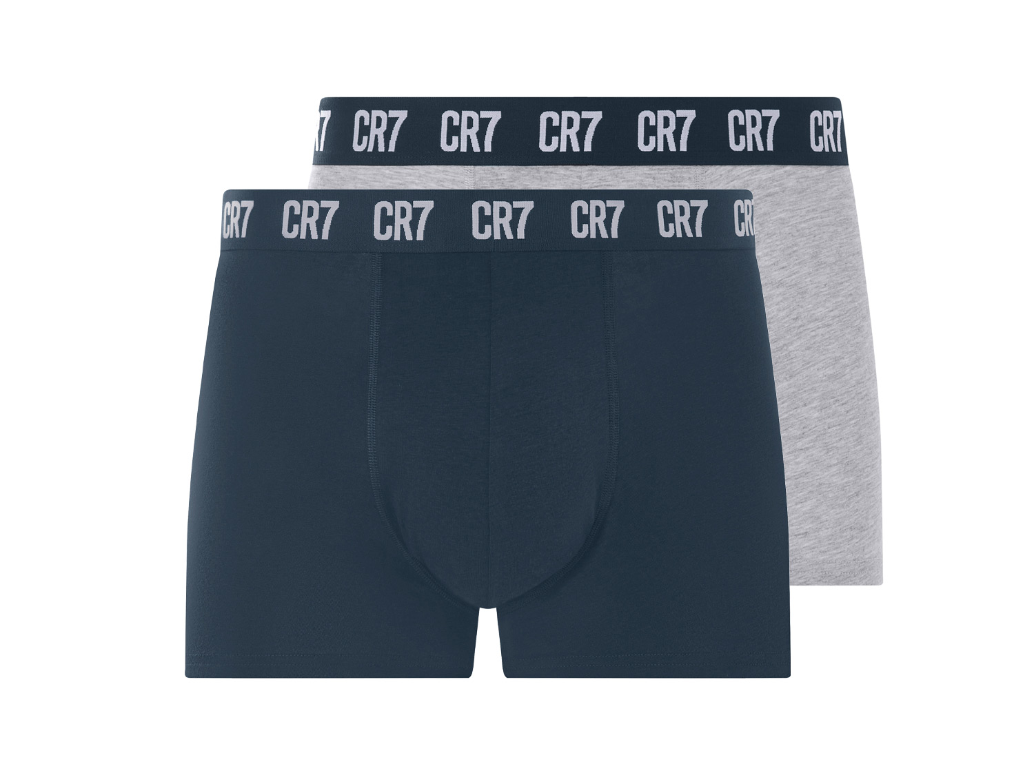CR7 Set van 2 heren boxers - extra slim fit (Donkerblauw/grijs, XL)