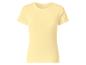 Dames lichtgeel geribbeld T-shirt met korte mouwen