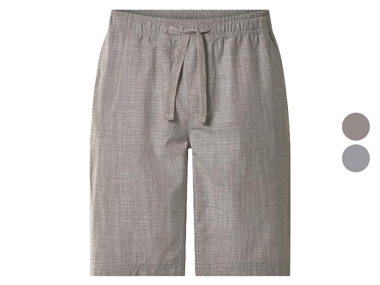 Grijze linnen shorts met verstelbaar trekkoord in de taille.