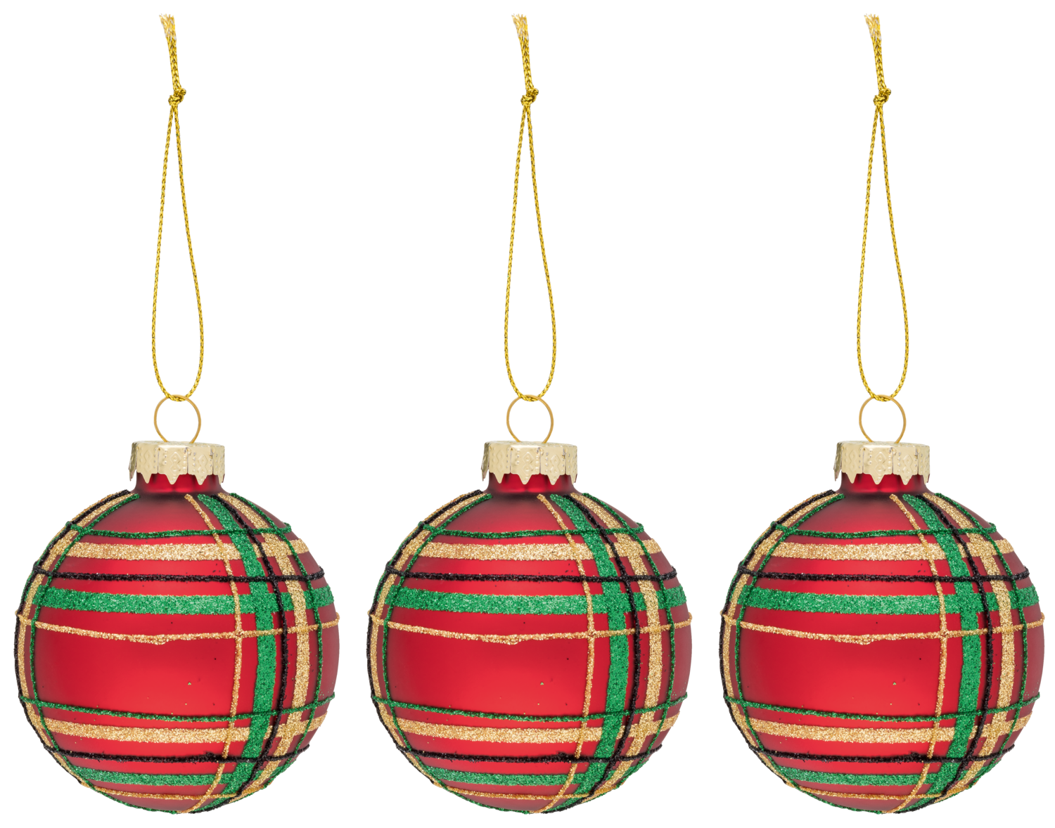 LIVARNO Glazen kerstballen, 2 of 3 stuks (Bollen/rood)