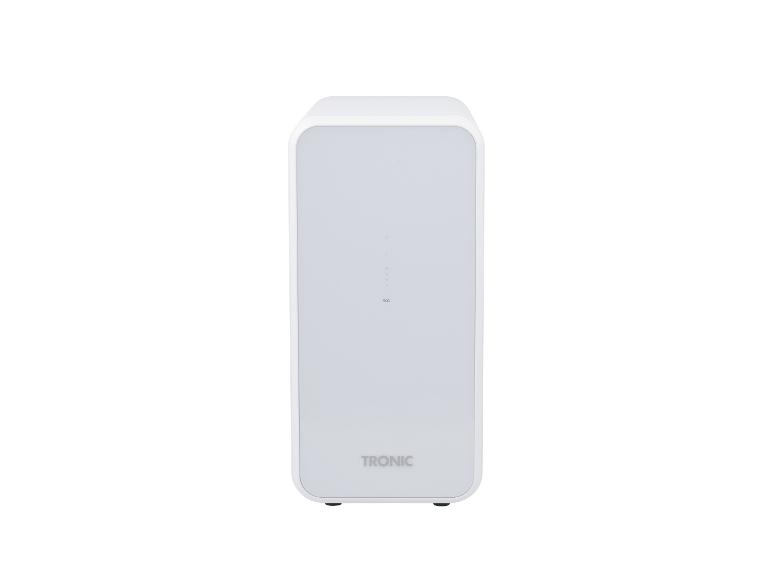 Wit TRONIC apparaat, minimalistisch ontwerp.