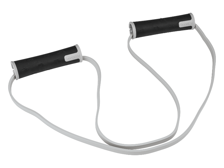 Crivit weerstandsband met handgrepen voor oefeningen.