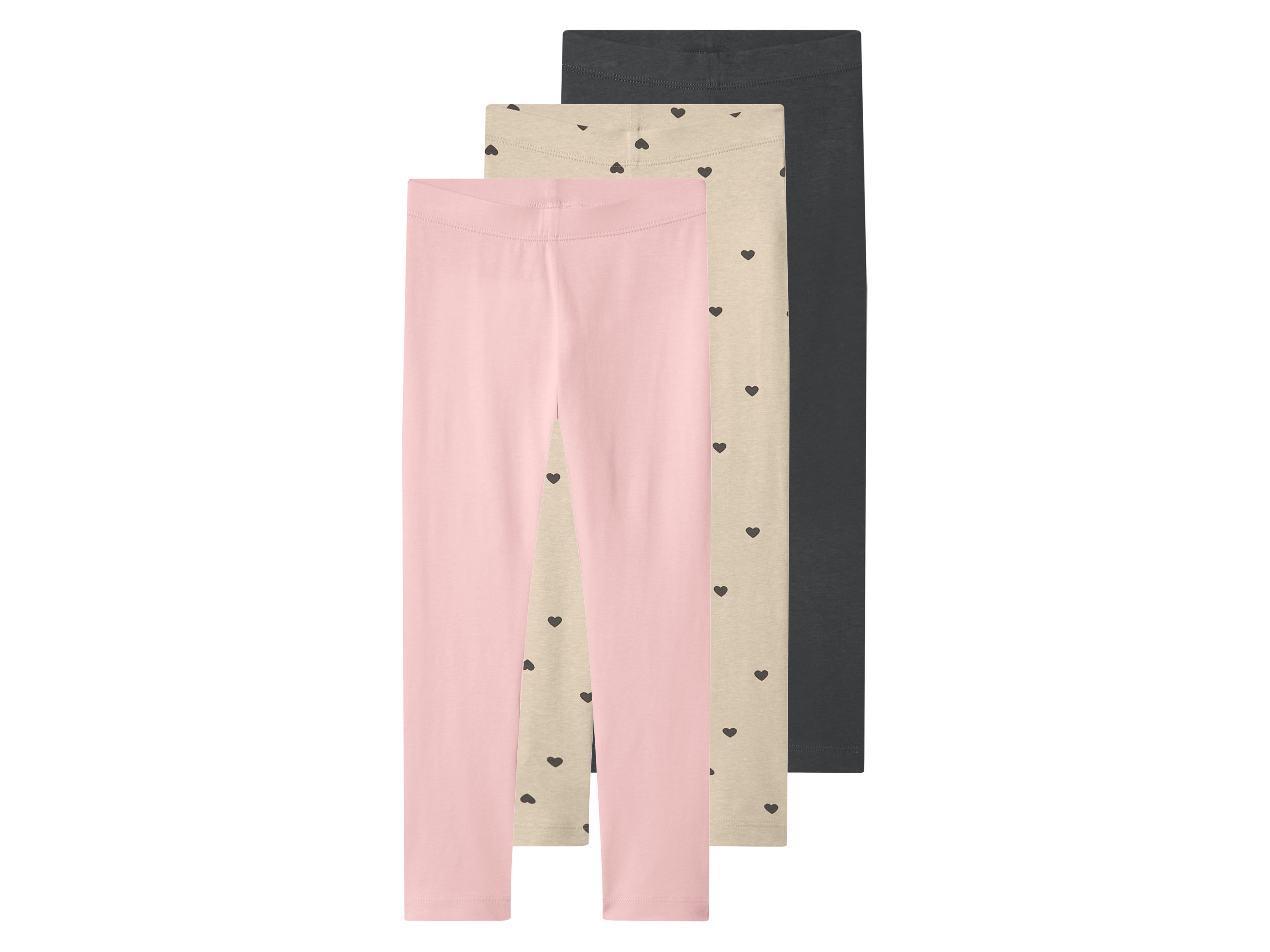 lupilu Set van 3 kinder leggings (Beige, 122/128)