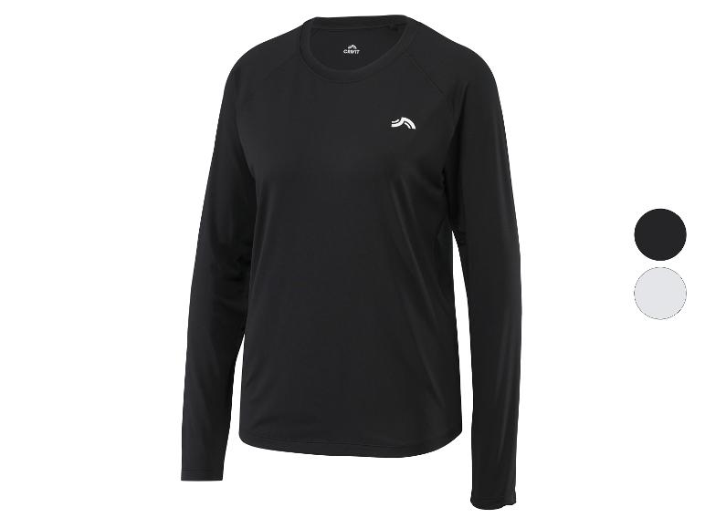 Zwart Crivit sportshirt met lange mouwen, ook verkrijgbaar in grijs