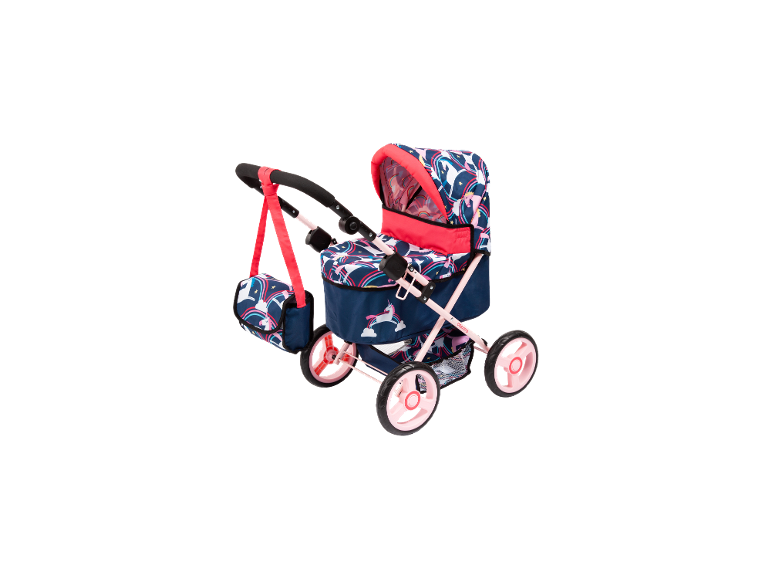 Poppenwagen Trendy Unicorn Cosatto met eenhoorn- en regenboogpatroon, met bijpassende tas