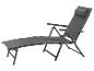 Donkergrijze opvouwbare tuinstoel met hoofdsteun