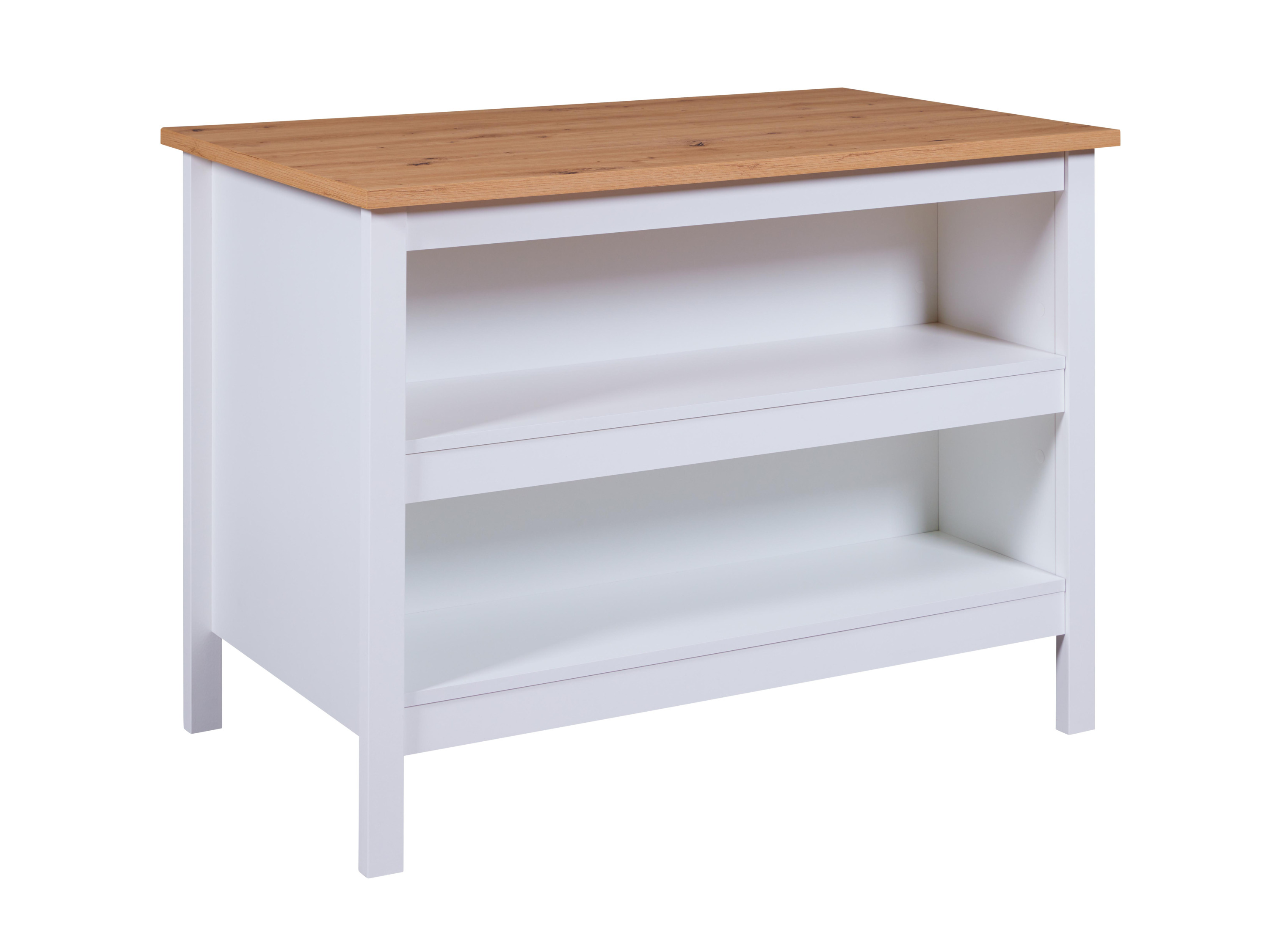 Inter Link Keukeneiland met werkblad (Julina, wit/eiken)