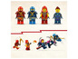 LEGO Ninjago minifiguren met rode, blauwe en zwarte details.