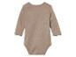 Baby body met lange mouwen, taupe kleur.