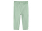 Lichtgroene ribgebreide leggings voor baby's.