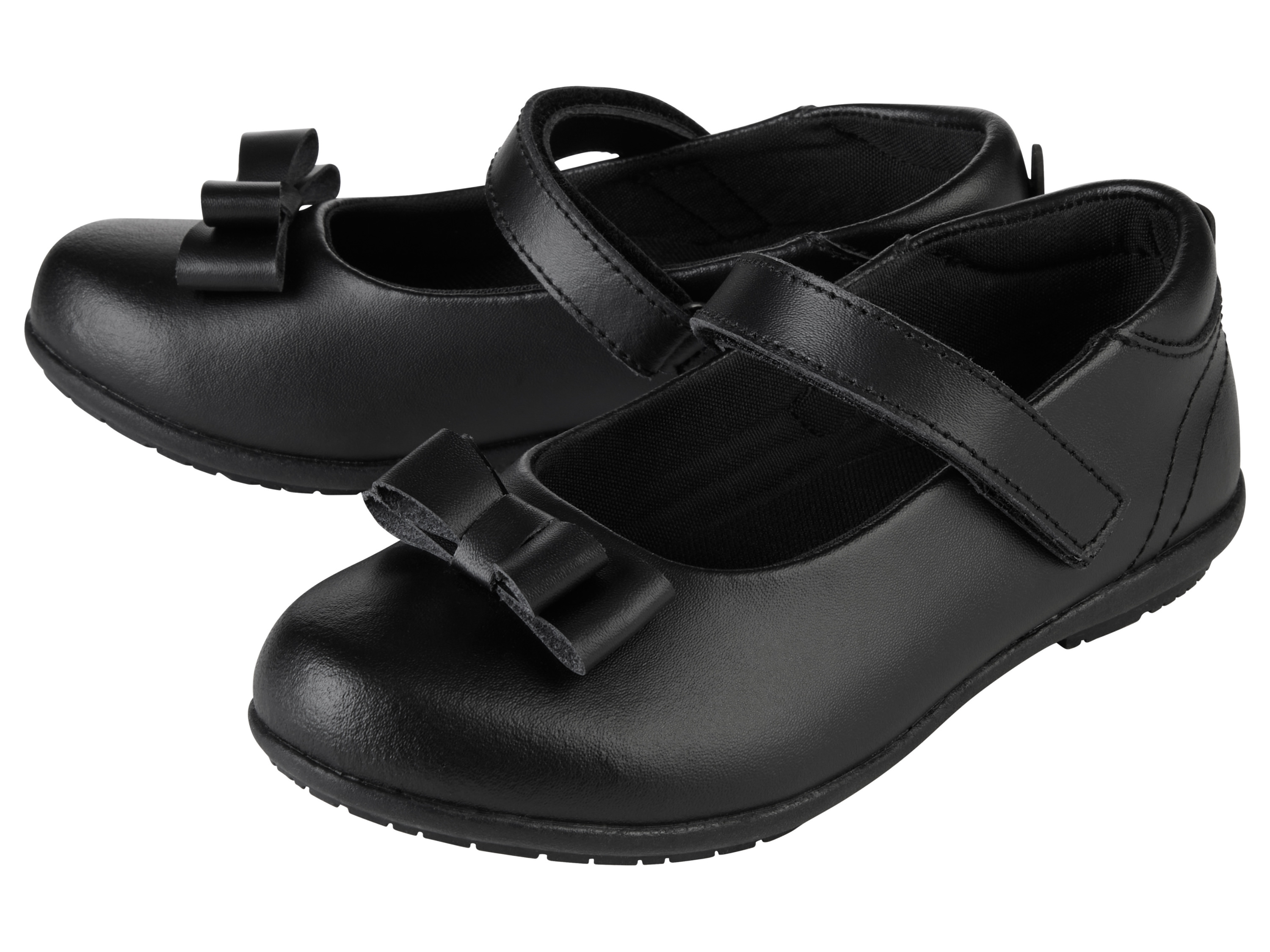 Kinder ballerina's met klittenband (Zwart mat, 30)