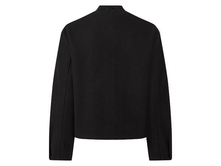 Zwarte coltrui jas, achterkant.