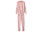 Roze fluwelen pyjamaset met stippen