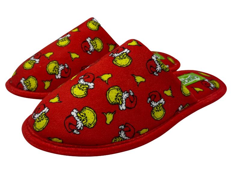 Rode pantoffels met Grinch-print