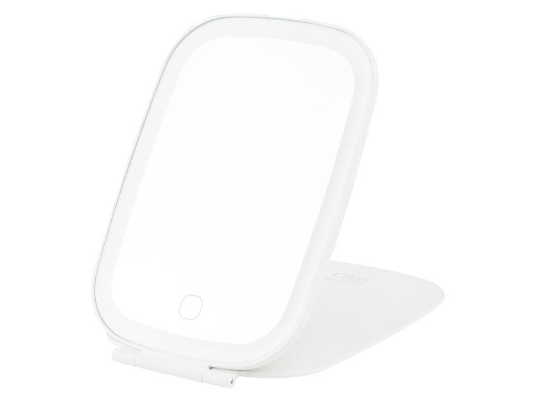 Witte Cien Beauty make-upspiegel met LED-verlichting en opvouwbare voet