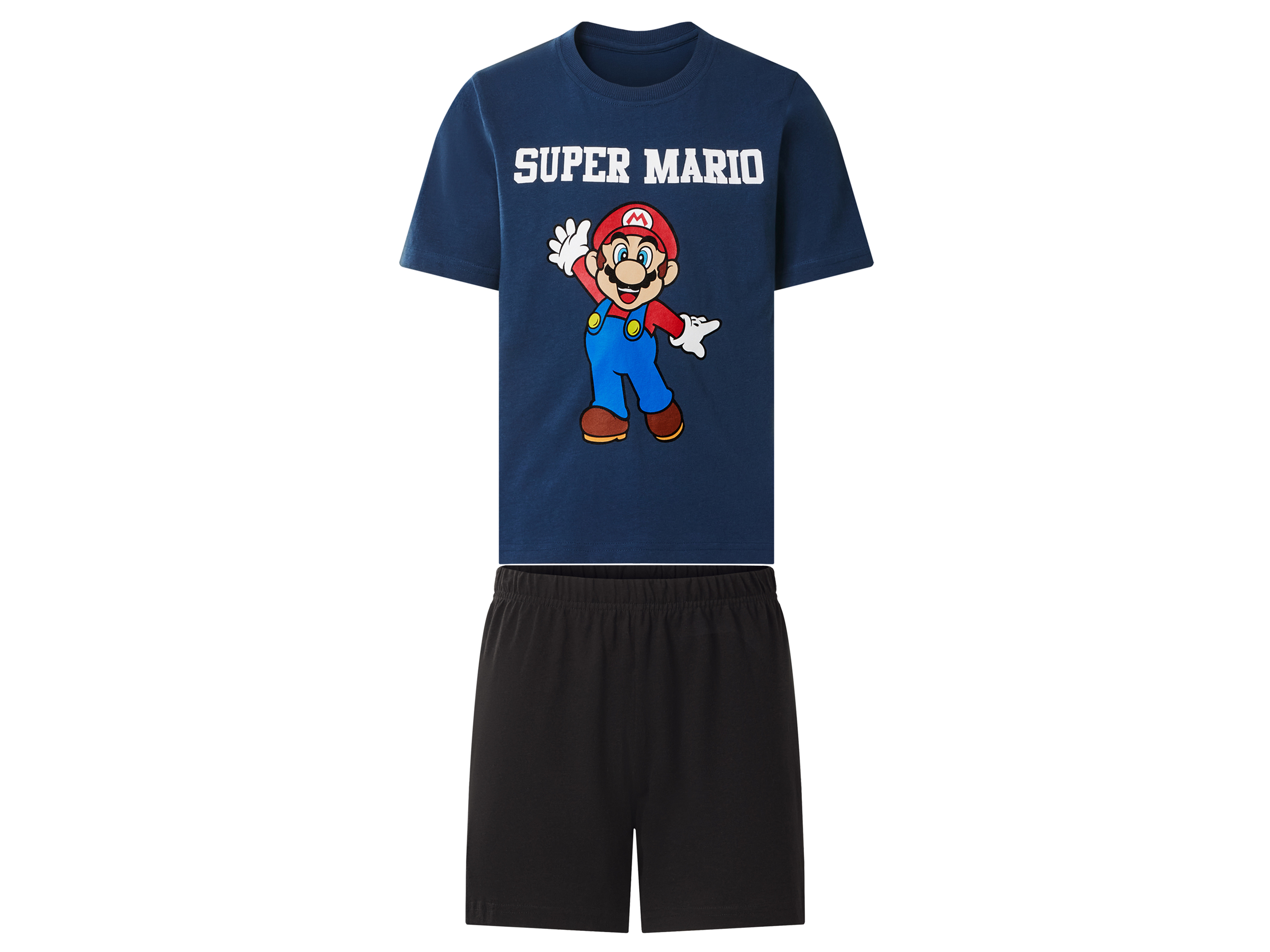 Kinder pyjama (Donkerblauw/zwart, 134/140)