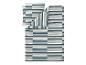 Dekbedovertrekset met horizontale en verticale strepen in blauw, beige en wit.