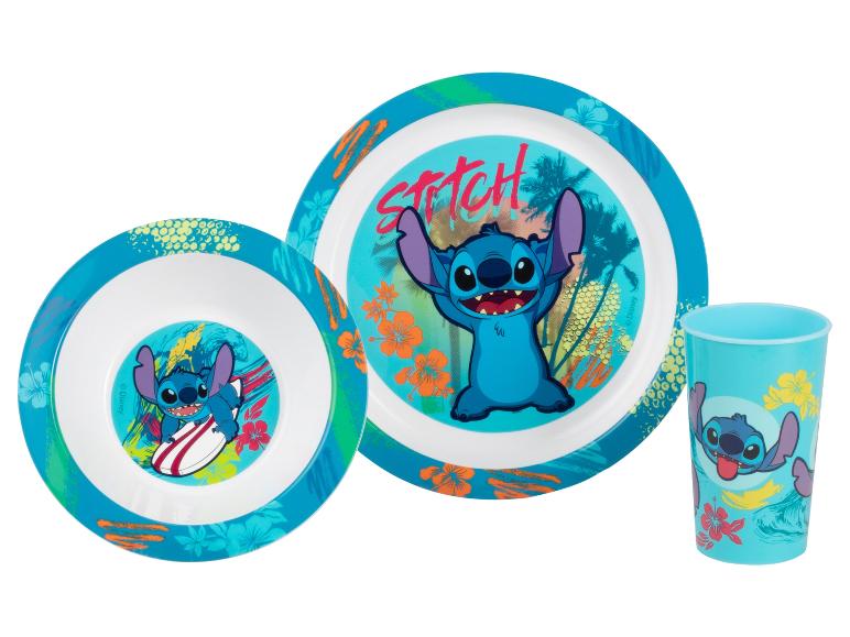 Stitch servies: bord, schaal en beker, tropische print.