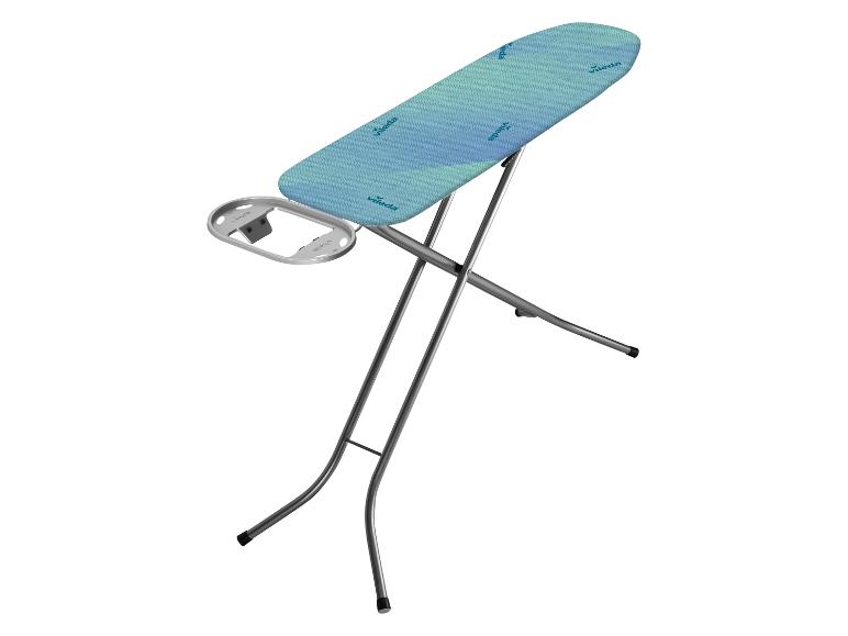 Vileda strijkplank met blauwgroene hoes en strijkijzerhouder
