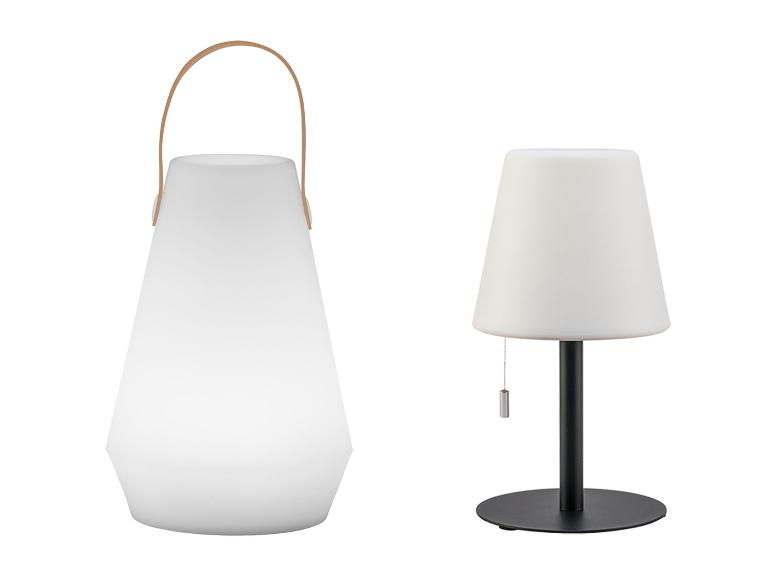 Draagbare lamp met handvat en moderne design tafellamp.