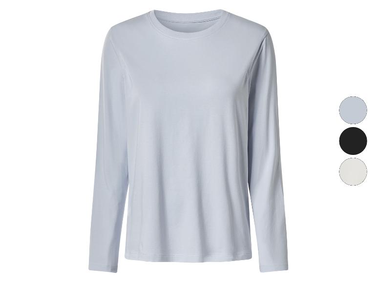 Lichtblauw T-shirt met lange mouwen met kleuropties ernaast