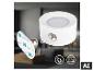 Witte ronde LED-lamp met magnetische bevestiging en 3M-plakband.
