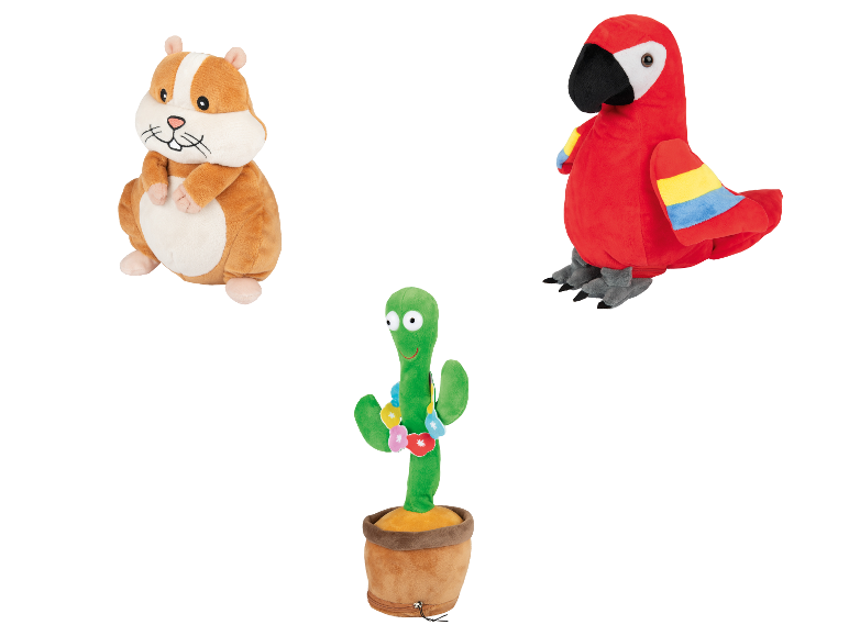 LUPILU® Sprekend pluche dier hamster, cactus of papegaai