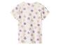 Wit T-shirt met paarse en roze bloemenprint