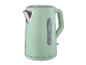 Mintgroene waterkoker met waterniveau-indicator en metallic details