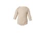 Beige baby romper met lange mouwen.