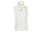 Een witte gewatteerde vest met ritssluiting.