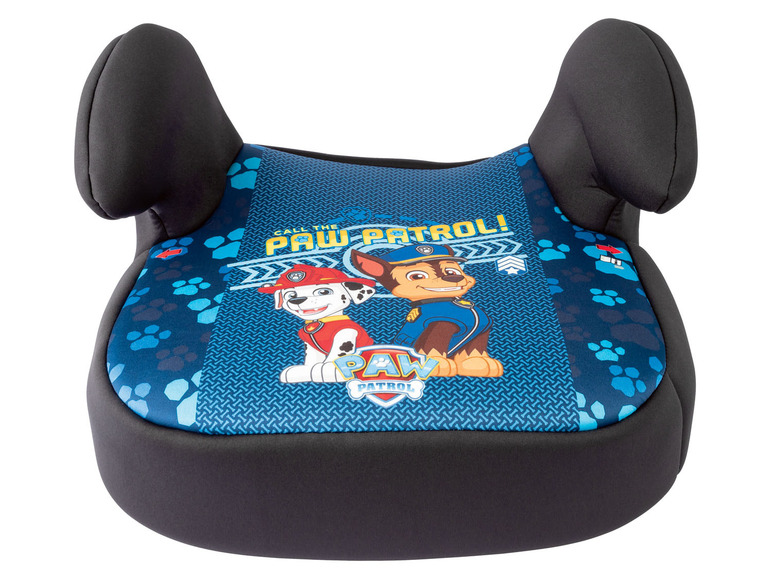 Een Paw Patrol autostoeltje met Chase en Marshall.