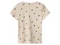 Beige T-shirt met korte mouwen en zwarte hartjes