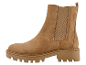 Een lichtbruine Chelsea boot met een dikke zool.