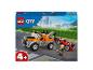 LEGO City Tow Truck set met een oranje sleepwagen en een rode sportwagen.