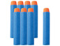 Blauwe Nerf-kogels met oranje punten.