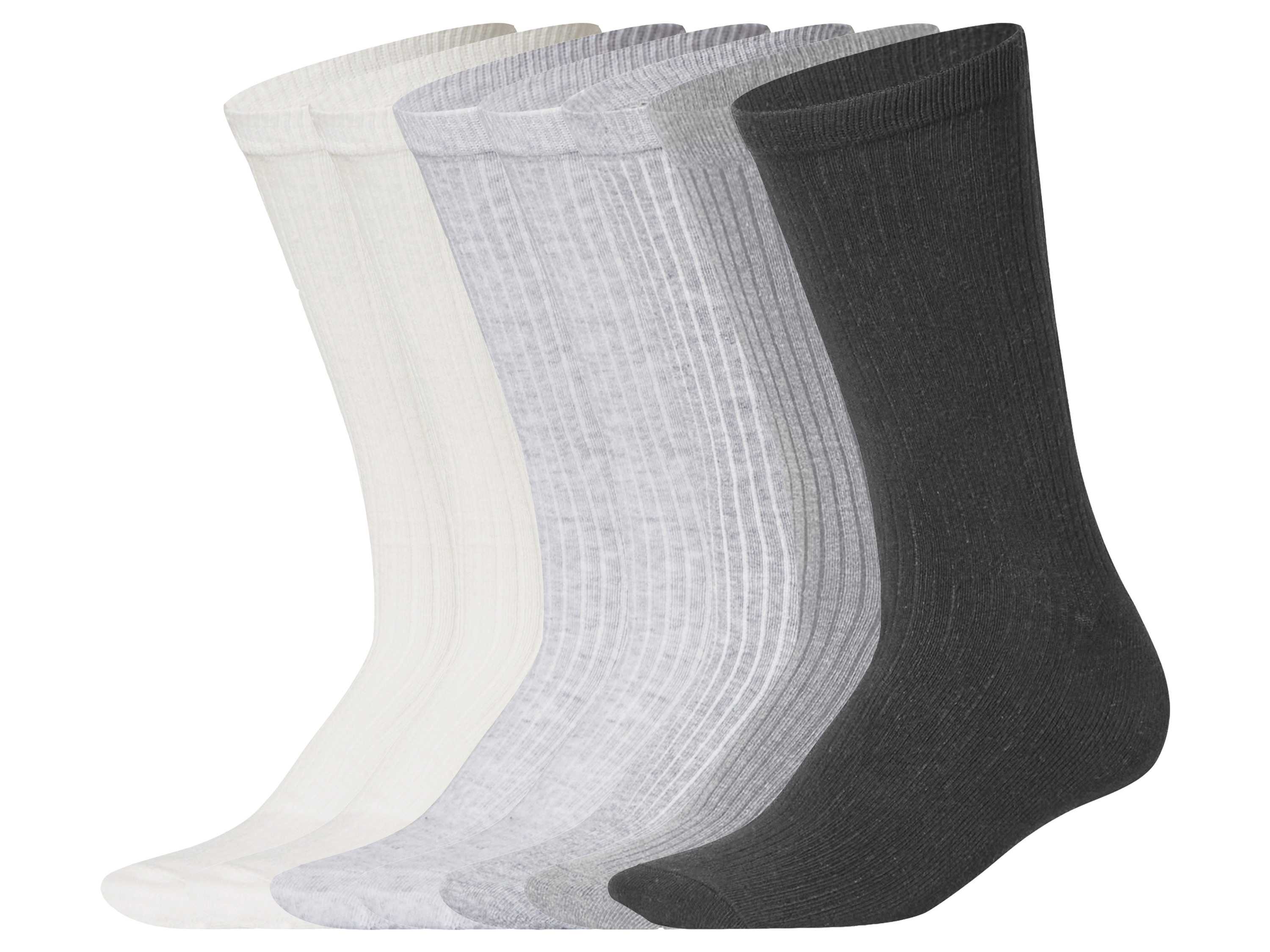 esmara 7 Paar sokken (Wit/grijs/zwart, 35-38)