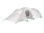 Een witte Tambu-tent met een binnentent.