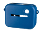 Blauwe siliconen beschermhoes voor instantcamera.