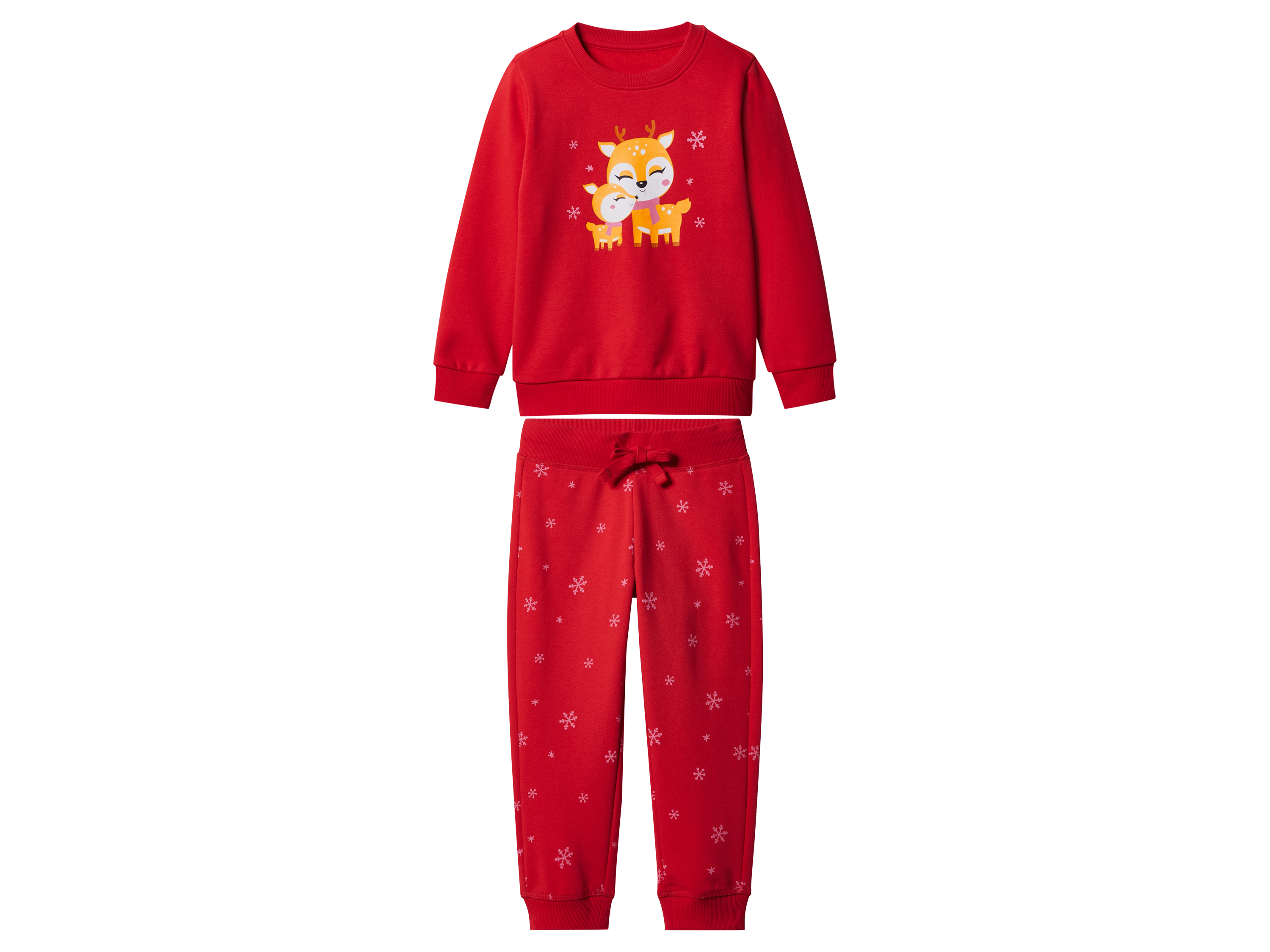 lupilu Kinder kerstjoggingpak 2-delig (Rood, 122/128) afbeelding