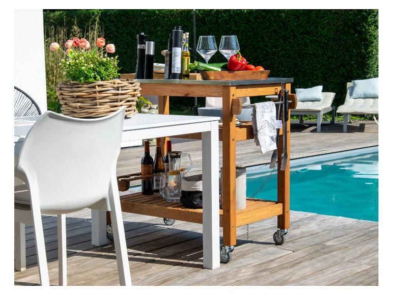 Bijzettafel met RVS blad