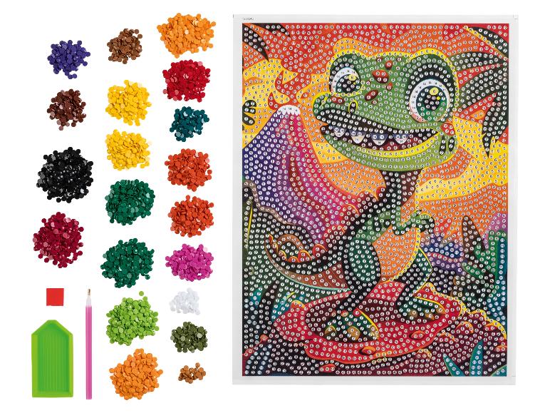 Diamant schilderij kit: schattige, kleurrijke draak.
