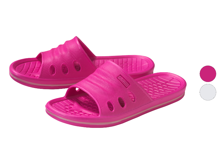 Roze Crivit slippers, verkrijgbaar in twee kleuren.