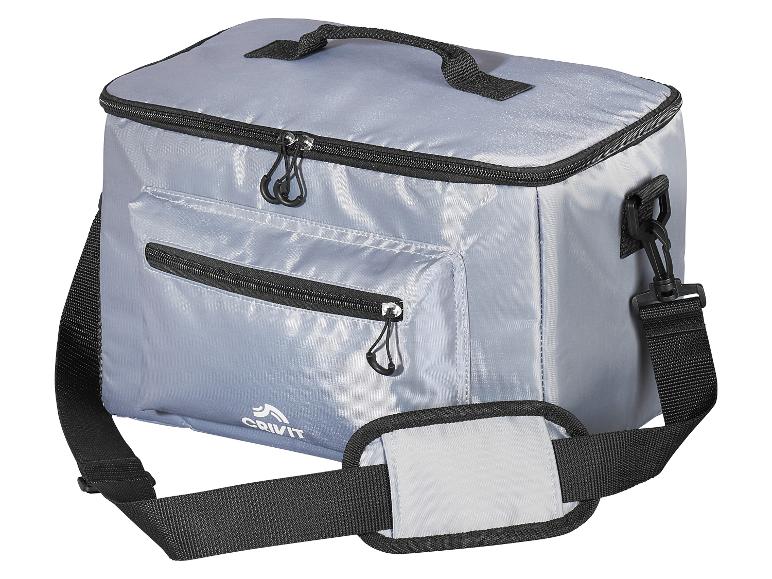 Grijze Crivit koeltas met schouderband.