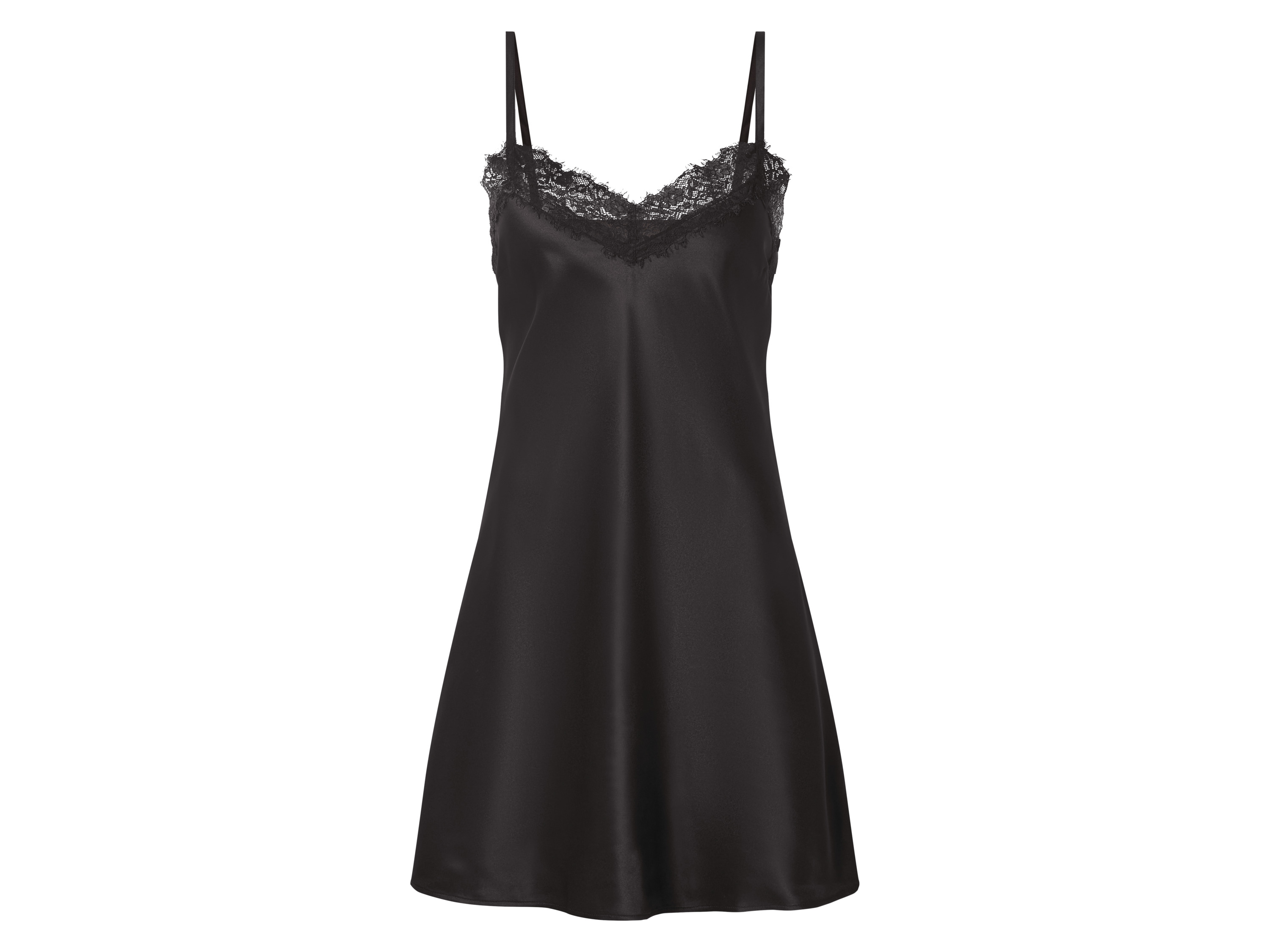 esmara Satijnen dames nachthemd (Zwart, 42)